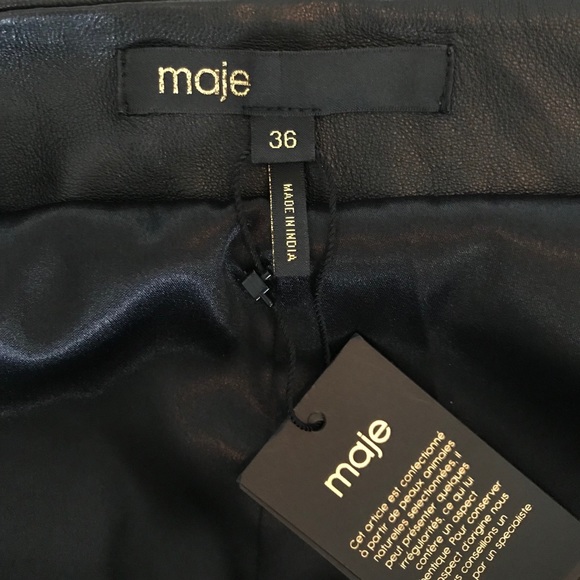 NWT Maje Leather Skirt Size 36 - Picture 5 of 6